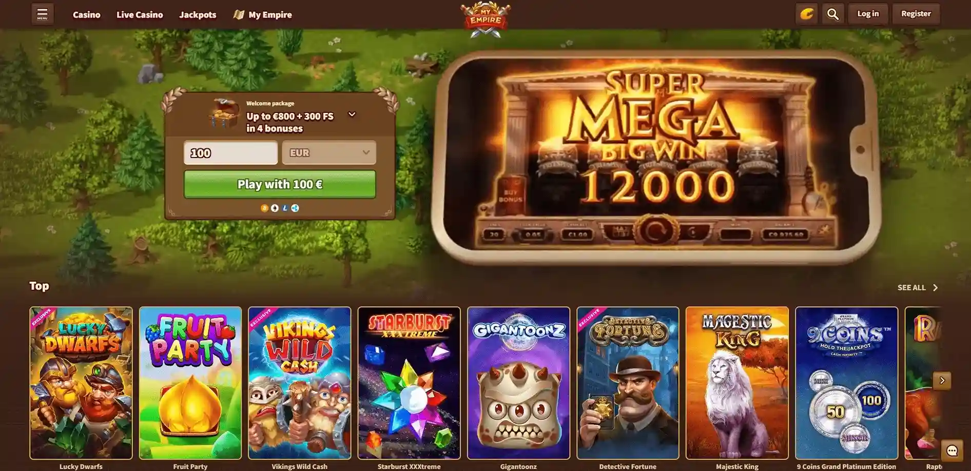 My Empire Casino welcome bonus offer